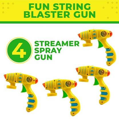 Toysery Party Streamer Spray String Shooter Toy for Boys and Girls, Party Streamer Spray String for Kids, Great Toy Pistol with Non-Toxic Party Spray