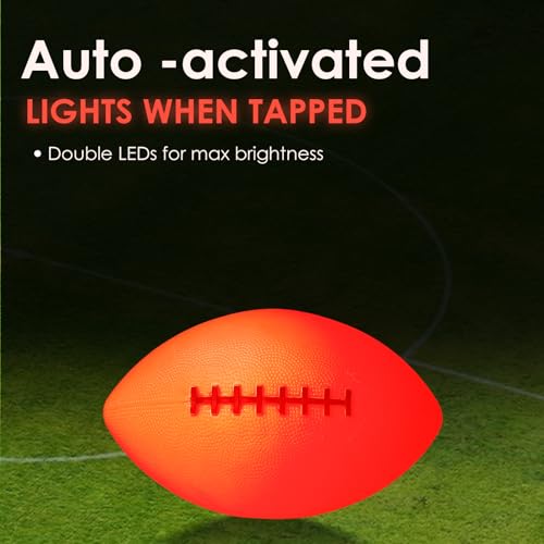 Toysery Light Up Football - Glow in The Dark LED Ball - Football for Night Sports - Fun Boy Toys for Beach and Backyard - Outdoor Sports Birthday Gifts for Boys Ages 3 and above (Orange)