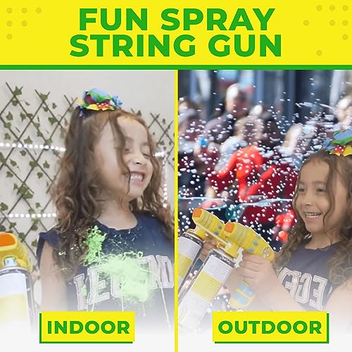 Toysery Party Streamer Spray String Shooter Toy for Boys and Girls, Party Streamer Spray String for Kids, Great Toy Pistol with Non-Toxic Party Spray