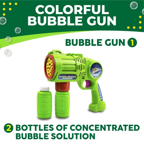 Toysery Bubble Gun Bubble Blower for Kids, Non-Toxic Handheld Bubble Machine with Leak-Resistant Design. Easy Refill Bubble Included