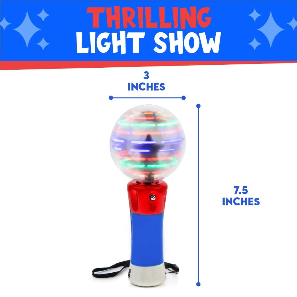 Toysery Spinning Light Up Toy Magic Wand for Kids, LED Light Up Wand Toy for Boys and Girls. Provides Thrilling Light Show Autism Sensory Toys