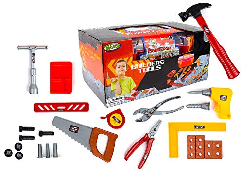 Toysery 24 Pieces Complete Kids Toy Tools Set - Fun Tool Box Kit For Kids, Toddlers with Handy Lightweight Suitcase - Educational Toy and Best Gift Idea