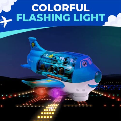 Toysery Airplane Toys for Kids, Bump and Go Action, Toddler Toy Plane with LED Flashing Lights and Sounds for Boys & Girls 3-12 Years Old (Cargo Airplane)