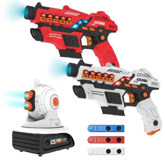 Toysery Infrared Tag Projector Game with 2 Toy Shooters. A Shooting Battle Family Group Activity for Indoor or Outdoor use. Kids Ages 3 and above