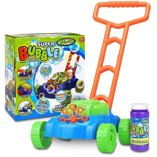 Toysery Bubble Lawn Mower Toy with Realistic Sounds. Push-Along Bubble Blower Toys for Boys and Girls