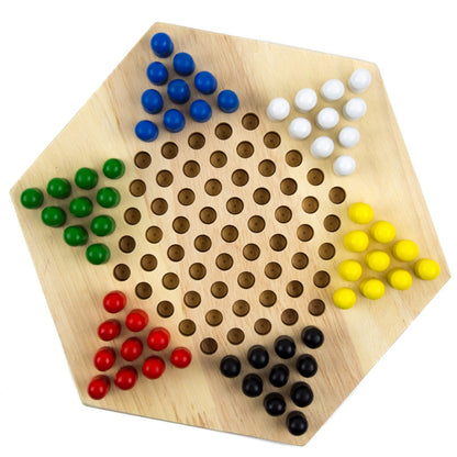 Toysery Chinese Checkers Game for Kids, Interesting Chinese Checkers Board Game with Wooden Marbles, Classic Board Games for Kids 4-6 for Up to Six Players, Educational Strategy Games for Kids