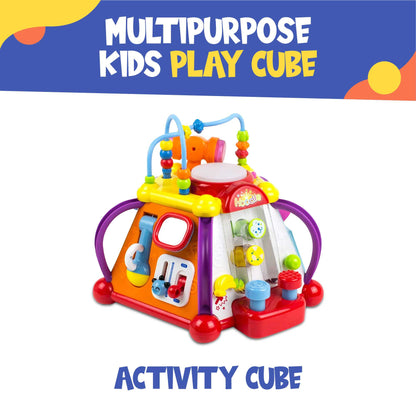 Toysery Baby Activity Center – Toddler Kids Learning & Skill Development Cube with Lights & Music. Enhance Skill Development with a 15 in 1 Game Functions Toy