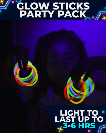 Toysery Glow In The Dark Party Supplies 140 Piece - Party Props Blacklight Party Supplies - LED Glasses, Foam Light Up Sticks, Glow Party Sticks - Neon Party Favors Hora Loca Party Supplies for Adults