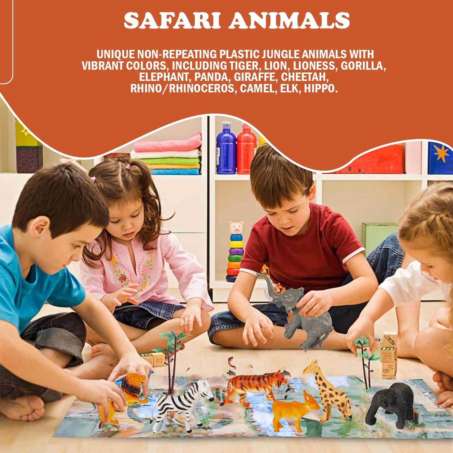 Toysery Animal Toys for Kids, Plastic Animals for Kids, Animals Figures Toys, Realistic Wild Zoo Animals, Jungle Animals Toy Figures and Playsets, Educational Toys for 3 Year