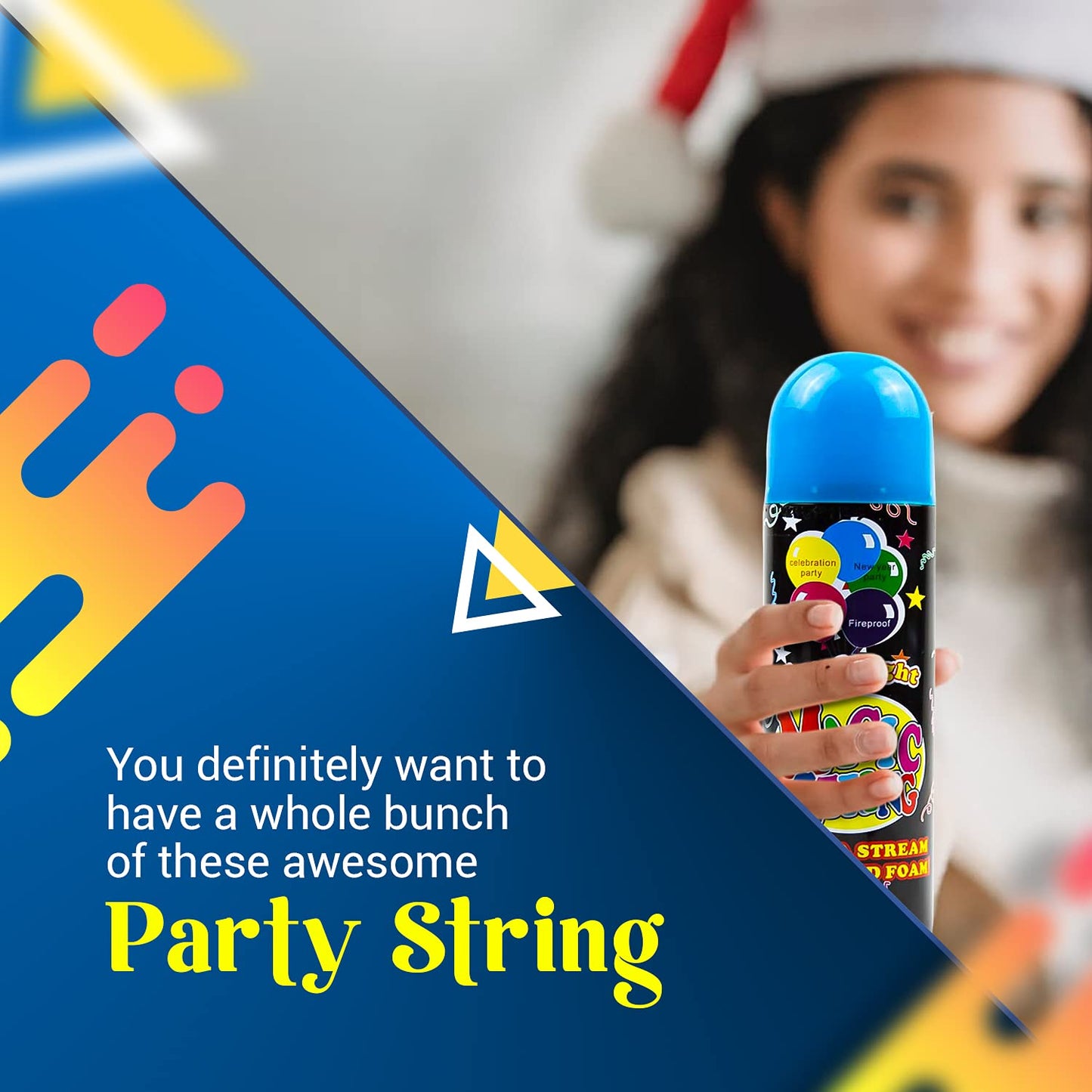 Toysery Party Streamer - Ultimate Spray String for Kids. Elevate Your Celebrations with Crazy String Fun! Comes with 12 Party Spray String in Can