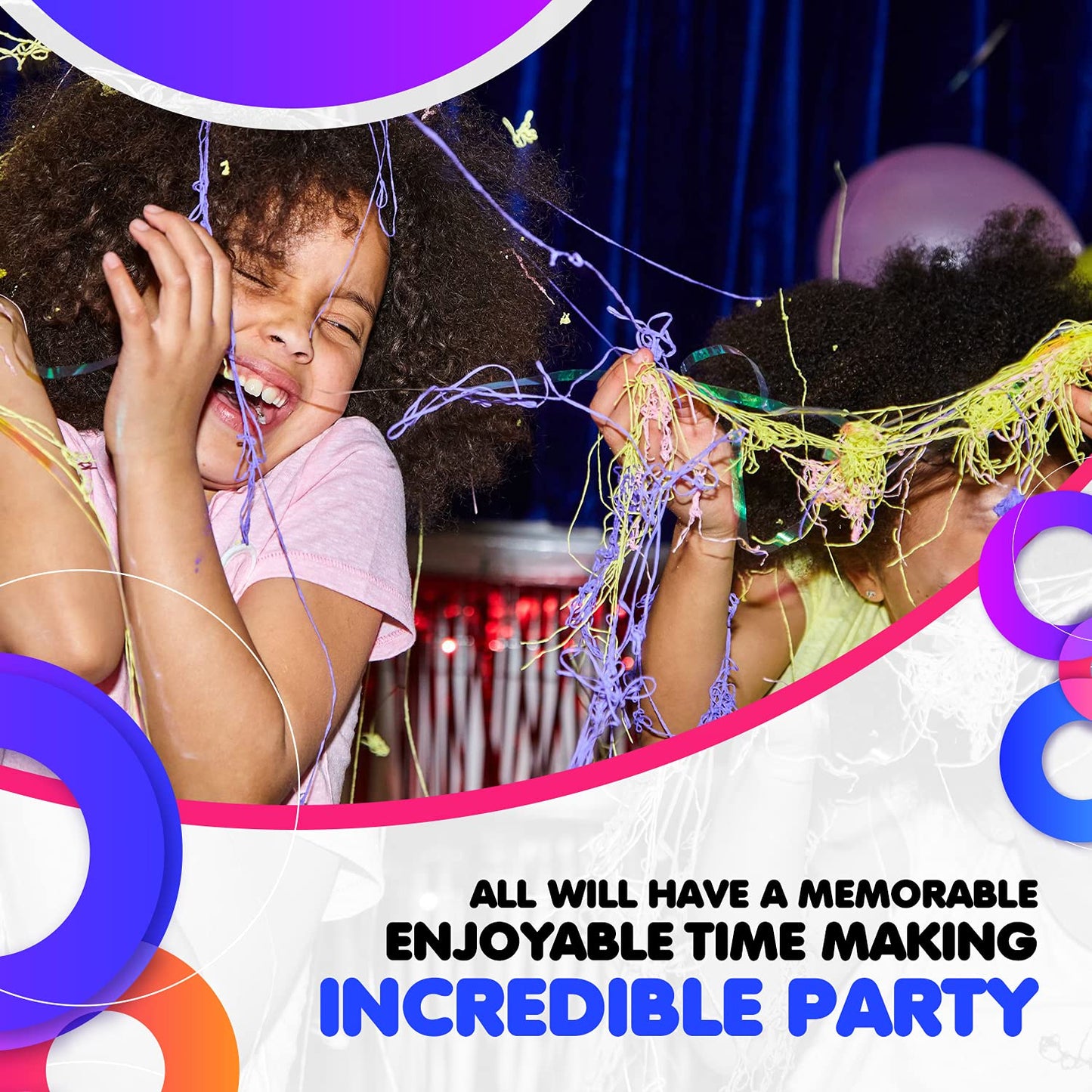 Toysery Party Streamer - Ultimate Spray String for Kids. Elevate Your Celebrations with Crazy String Fun! Comes with 12 Party Spray String in Can