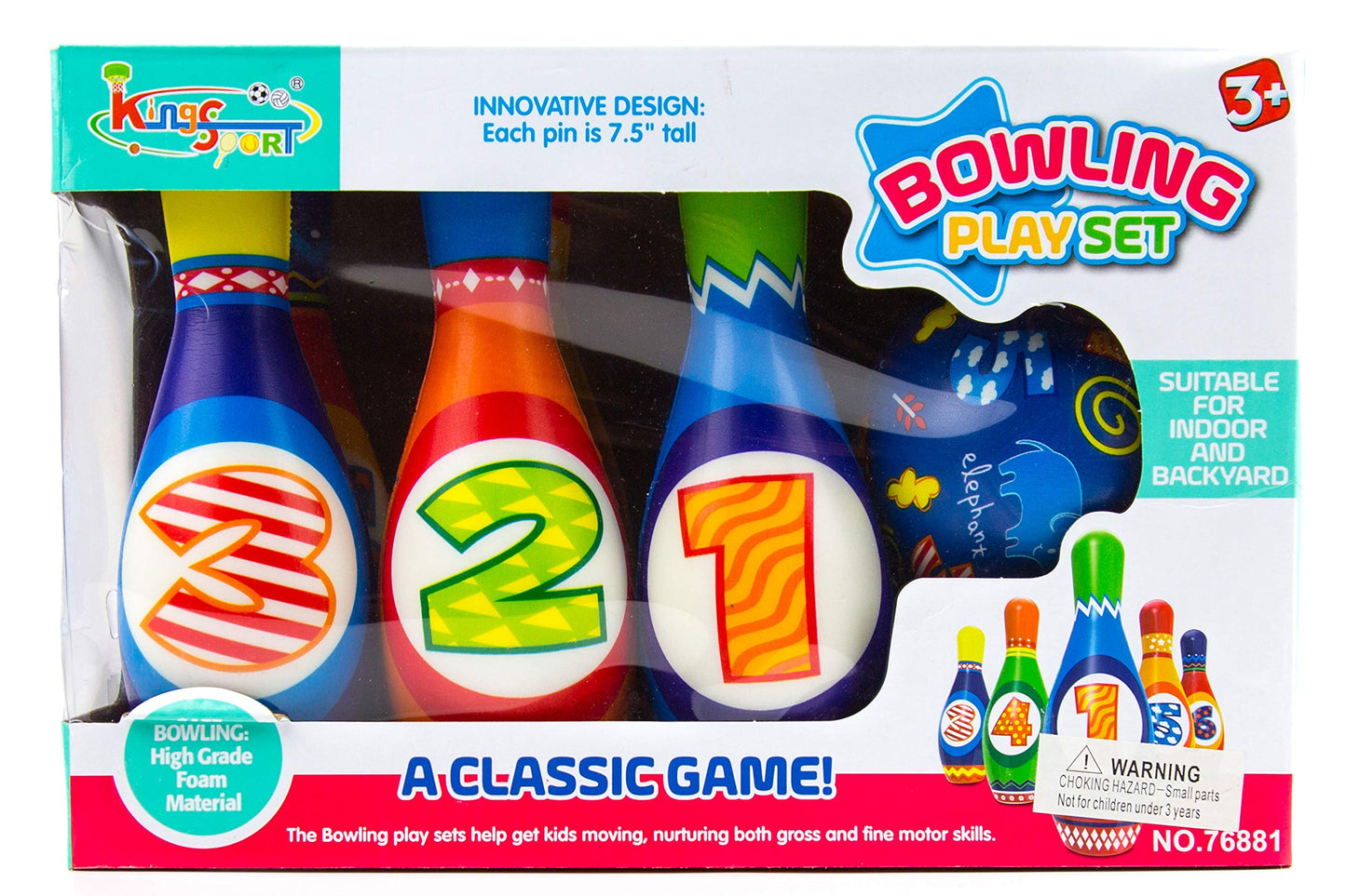 Bowling Play Set for Kids, Lightweight Suitable for Indoor and Backyard - Learning Fun Toys for Children - Boys, Girls, Best for Kids 3 Years and up