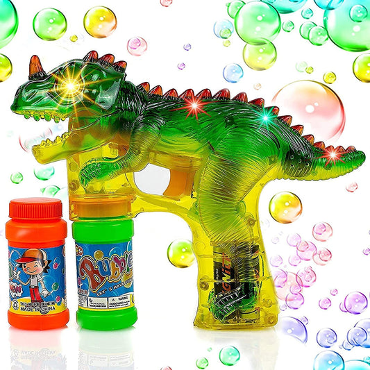 Toysery Dinosaur Bubble Machine for Kids 3-5. Dino Bubble Gun LED Lights and Music. Dinosaur Bubble Gun with Bubble Solution, Dinosaur Toys for Kids, Dinosaur Bubbles Machine Gun (1 Pack)