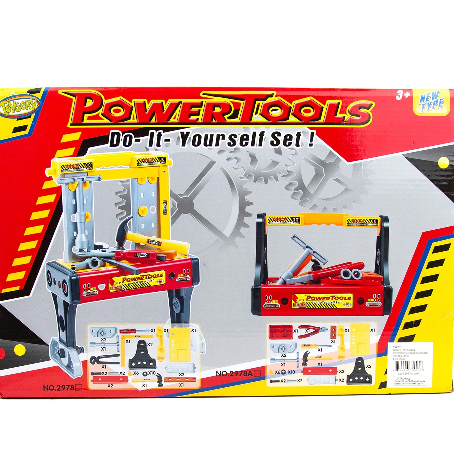 Toysery Kids Power Tool Set - Strong, Sturdy and Durable - Educational Tool Materials - Set Comes with Hammer, Screwdriver, Bolt and Nut - Ultimate Fun for Kids